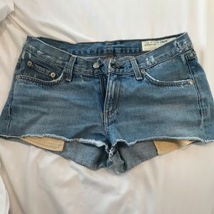 Rag & Bone cut off denim fray Jean Shorts festival